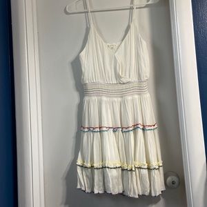 Women’s white sundress with rainbow stripes. Size medium